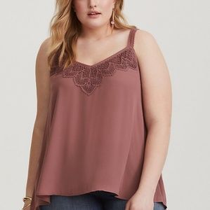 TORRID•0x•Pink crochet swing cami